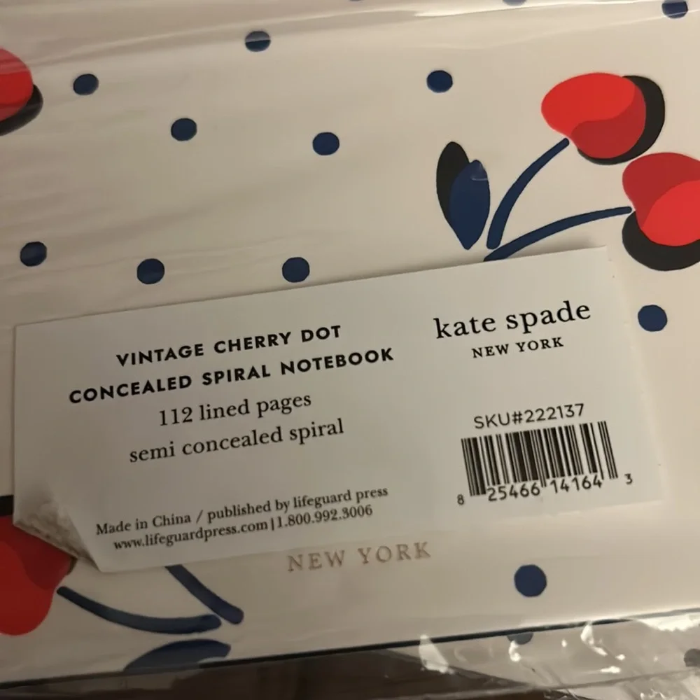 NEW Kate Spade New York Cherry🍒 Small Concealed Spiral Notebook